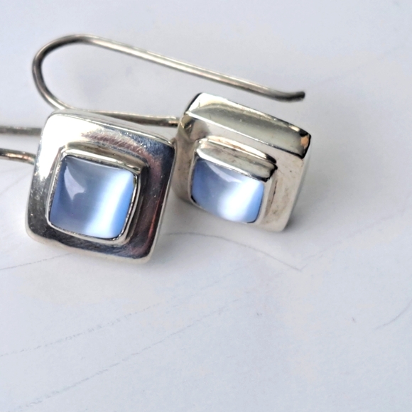 925 sterling  silver blue earrings - Picture 3 of 6